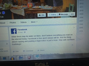 A witty response from Facebook yesterday on the disclaimer hoax being posted around